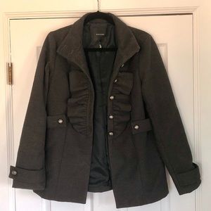Mac & Jac Grey Military Ruffles Winter Coat